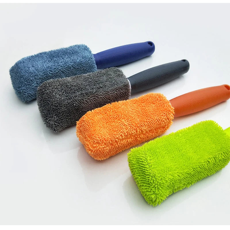 Cleaning Brush Microfiber Wash Wheel Detailing Car Tire Hub Long Handle Washing Tool for Car Trunk Motorcycle Auto Washing Tools