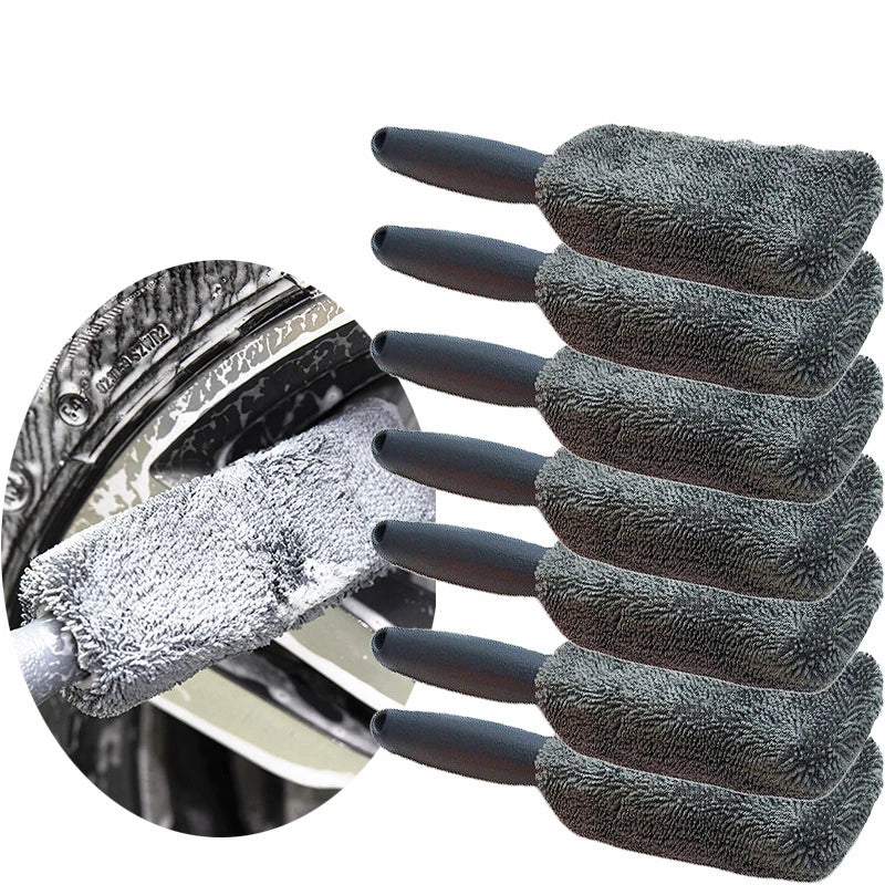 Cleaning Brush Microfiber Wash Wheel Detailing Car Tire Hub Long Handle Washing Tool for Car Trunk Motorcycle Auto Washing Tools