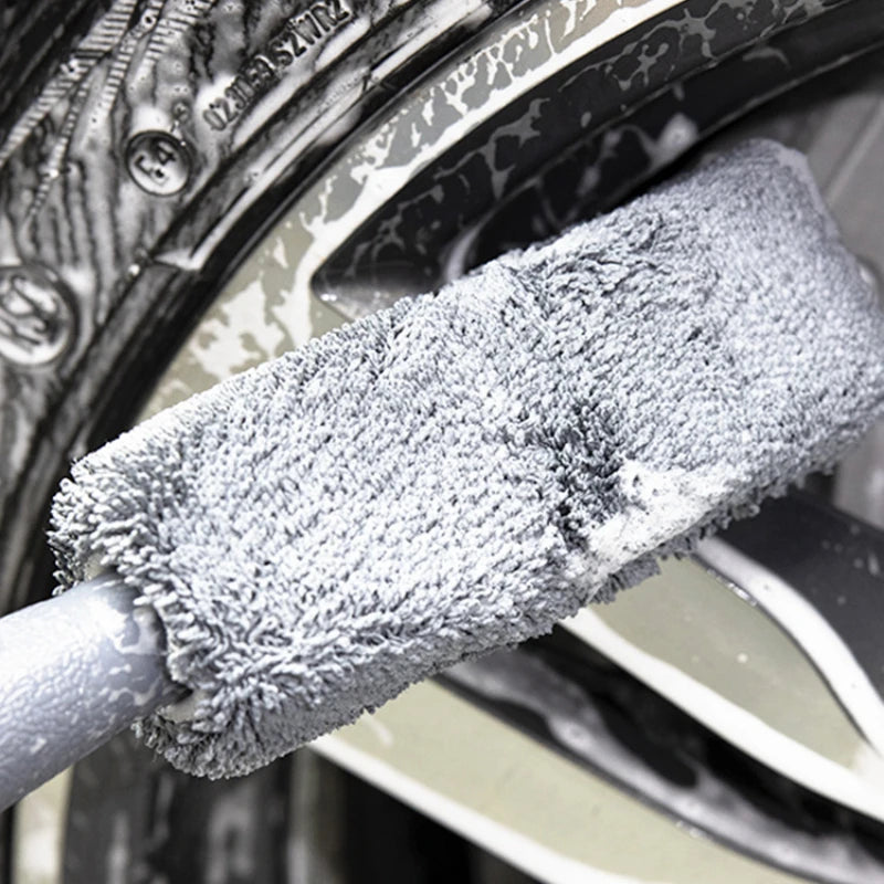 Cleaning Brush Microfiber Wash Wheel Detailing Car Tire Hub Long Handle Washing Tool for Car Trunk Motorcycle Auto Washing Tools