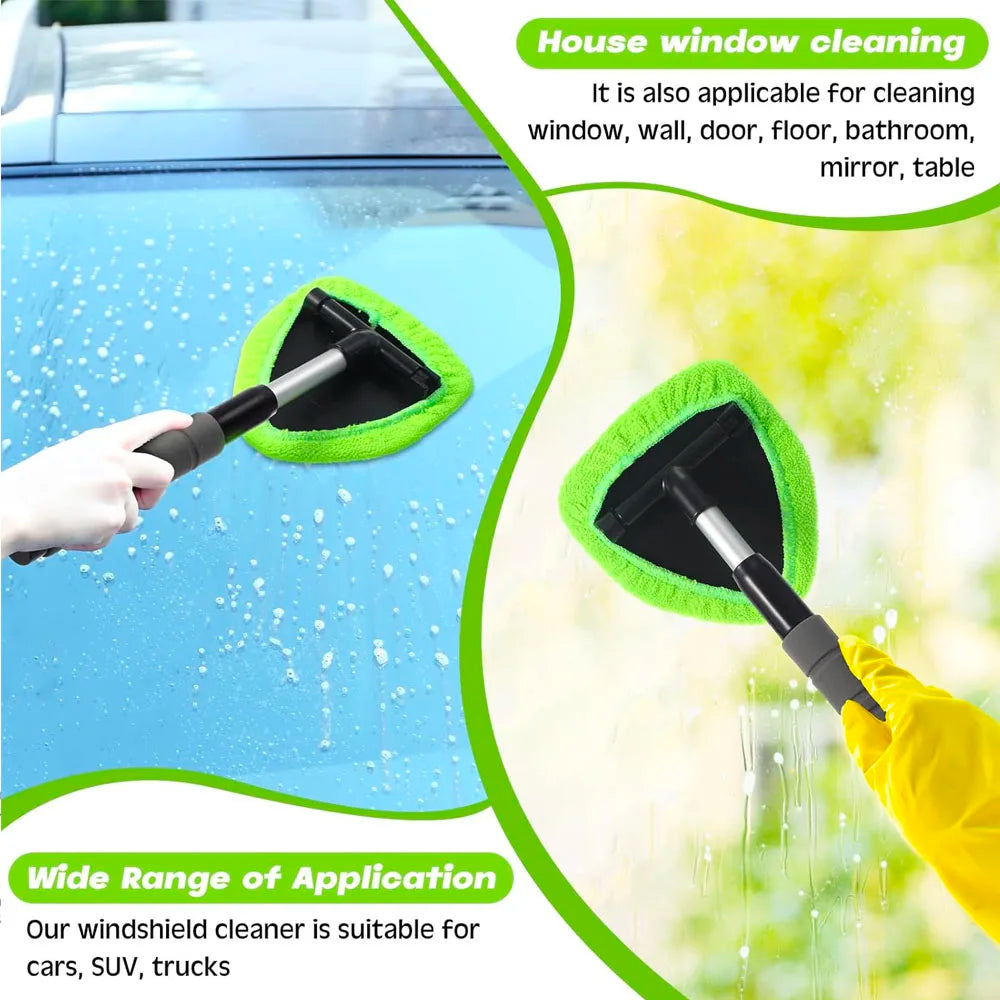 Telescopic Car Window Windshield Cleaning Brush Set Microfiber Window Glass Cleaner Car Window Cleaner Scraping Mist Eliminator