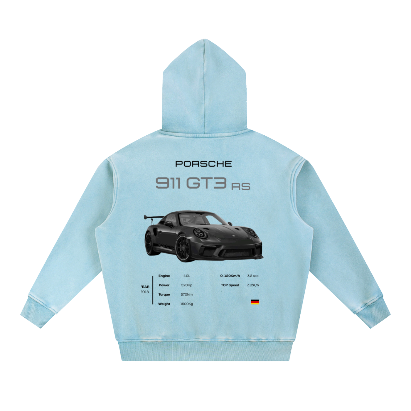 Porsche 911 Washed Oversize Hoodie