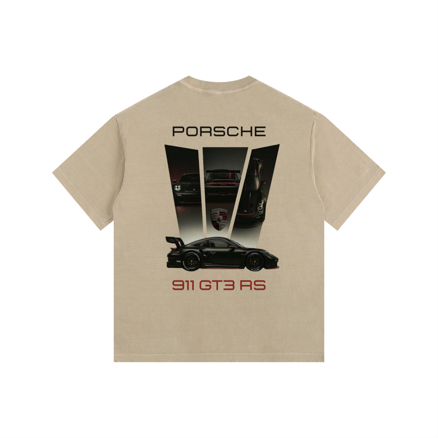 Vintage Washed Oversized Porsche 911 GT3RS Tee