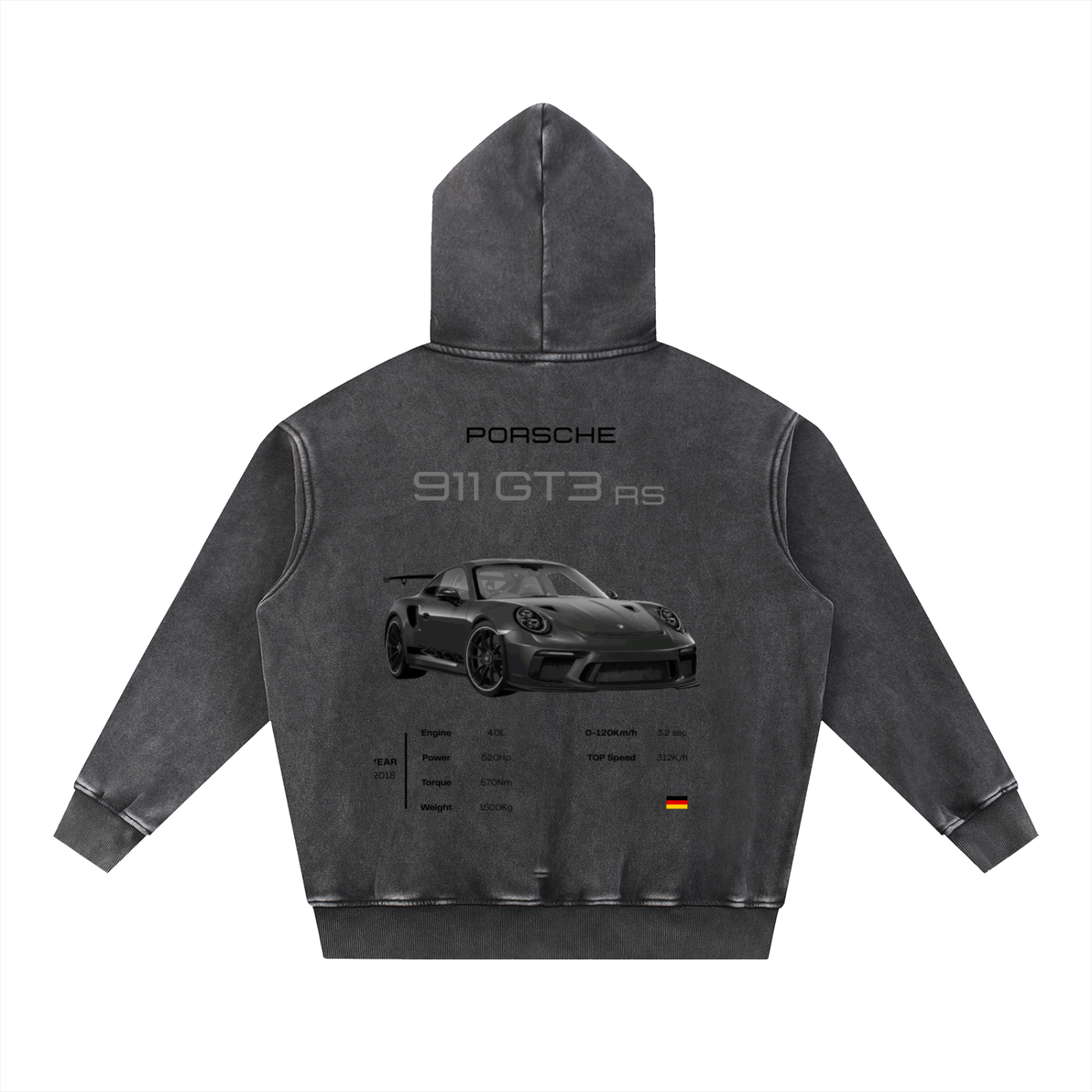 Porsche 911 Washed Oversize Hoodie
