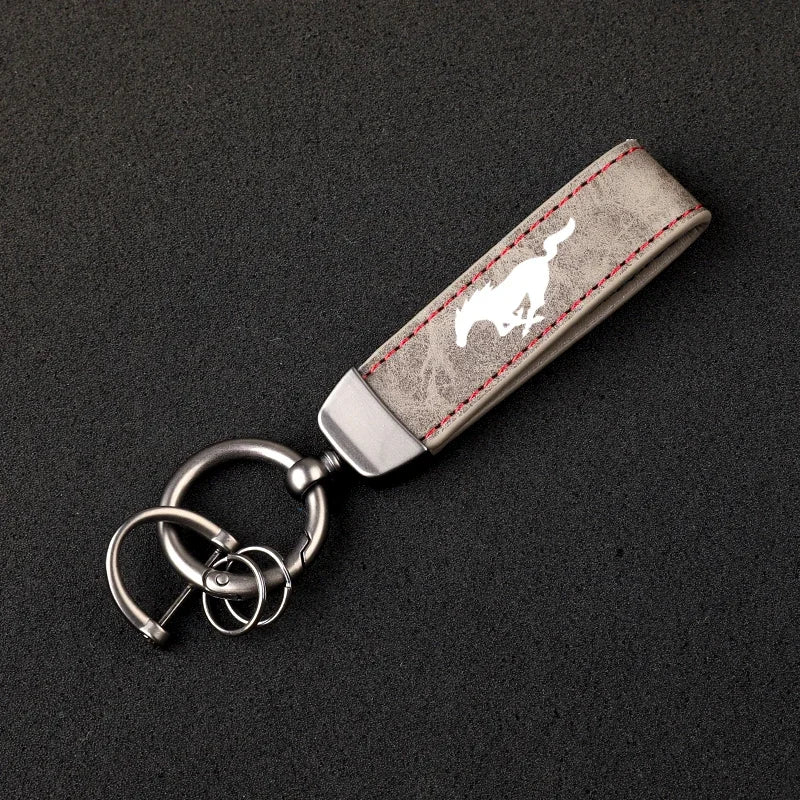 Ford Mustang Leather Car Key Keychain