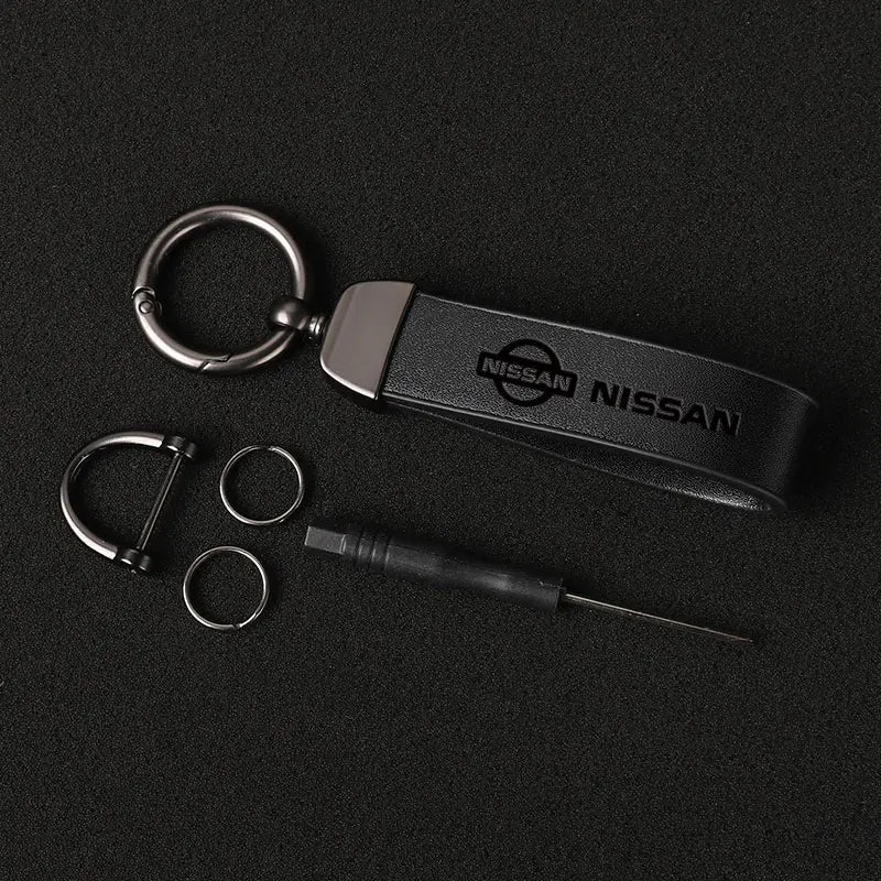 Leather Nissan Car Keychain