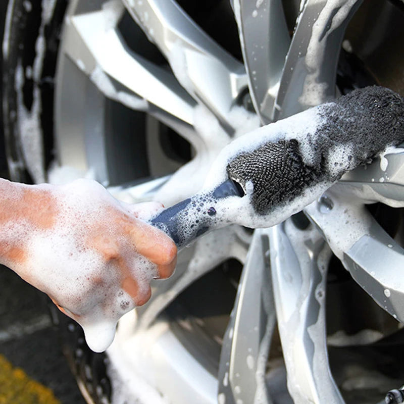 Cleaning Brush Microfiber Wash Wheel Detailing Car Tire Hub Long Handle Washing Tool for Car Trunk Motorcycle Auto Washing Tools