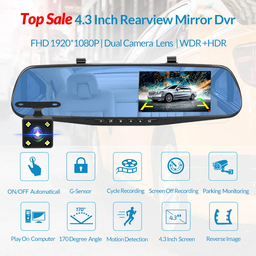 Rearview Mirror With Dual Camera