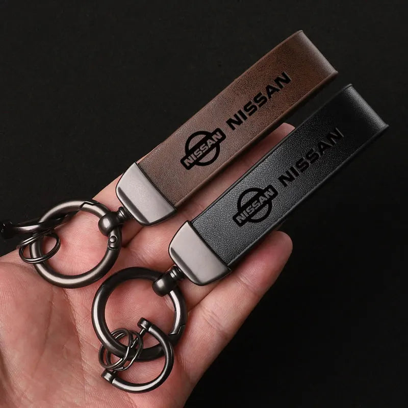 Leather Nissan Car Keychain