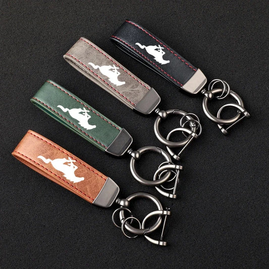 Ford Mustang Leather Car Key Keychain