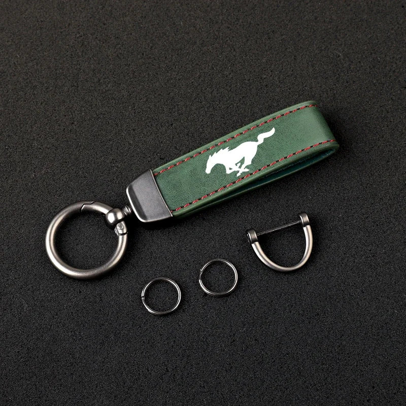 Ford Mustang Leather Car Key Keychain