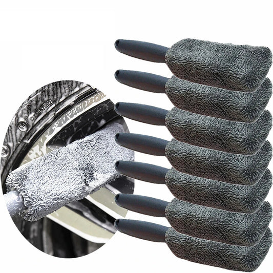 Cleaning Brush Microfiber Wash Wheel Detailing Car Tire Hub Long Handle Washing Tool for Car Trunk Motorcycle Auto Washing Tools