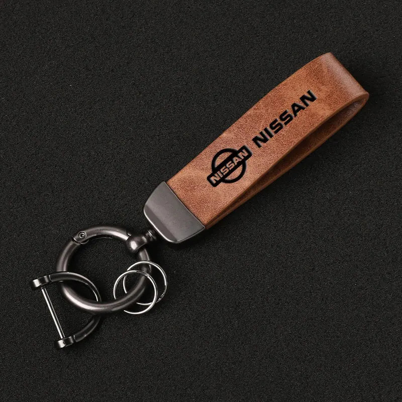 Leather Nissan Car Keychain