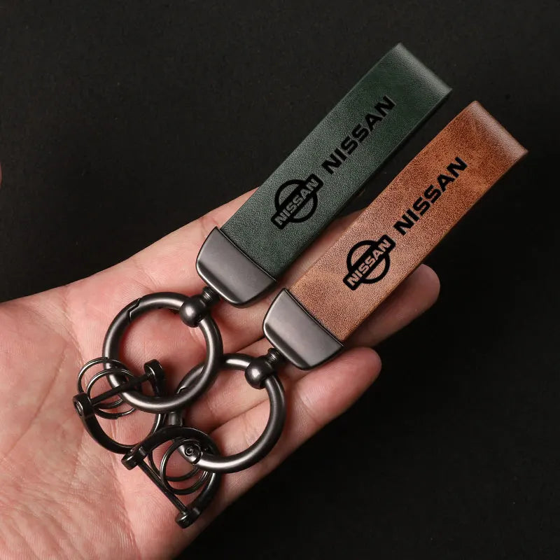 Leather Nissan Car Keychain