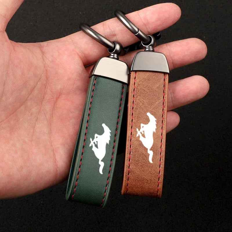 Ford Mustang Leather Car Key Keychain