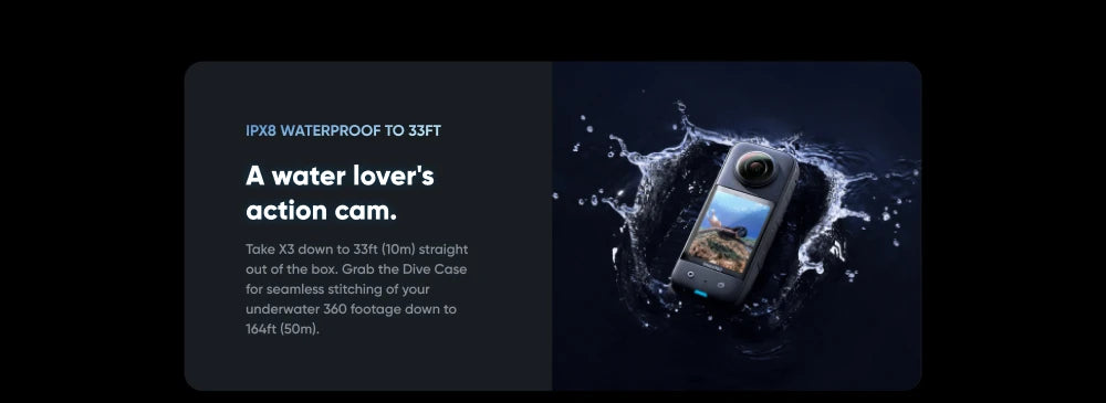Insta360 X3 - Waterproof 360 Action Camera