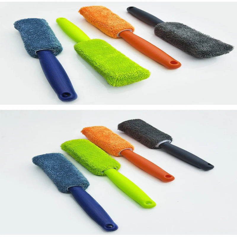 Cleaning Brush Microfiber Wash Wheel Detailing Car Tire Hub Long Handle Washing Tool for Car Trunk Motorcycle Auto Washing Tools
