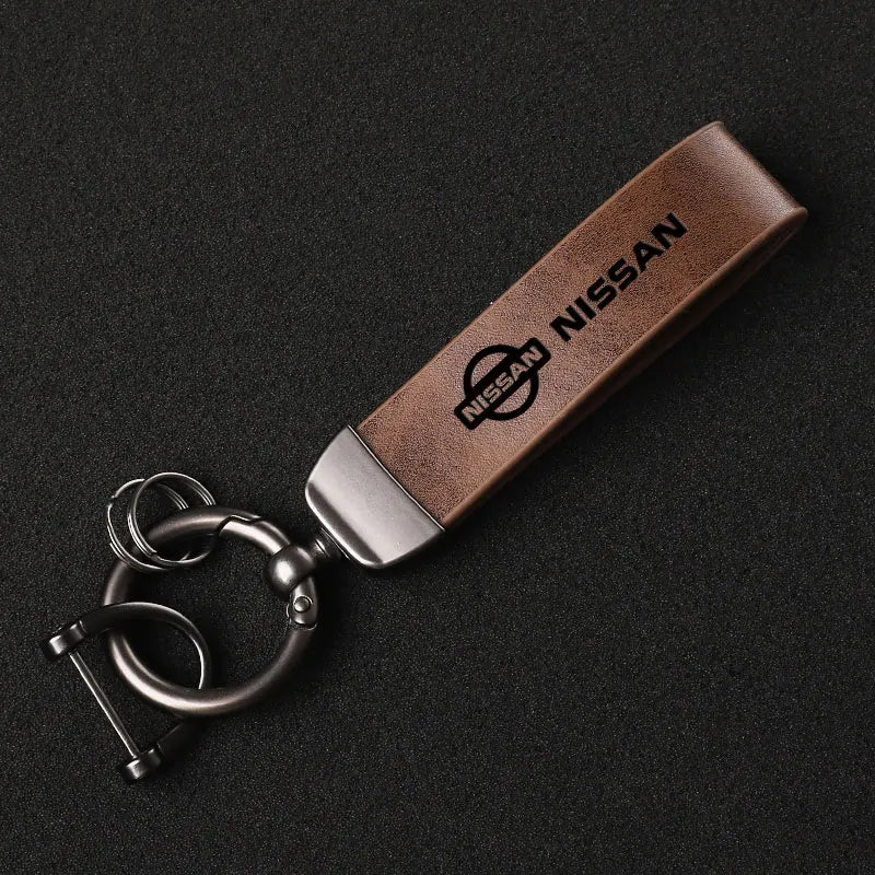Leather Nissan Car Keychain