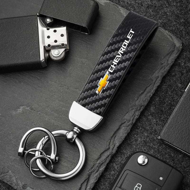 Leather Chevrolet Car Keychain